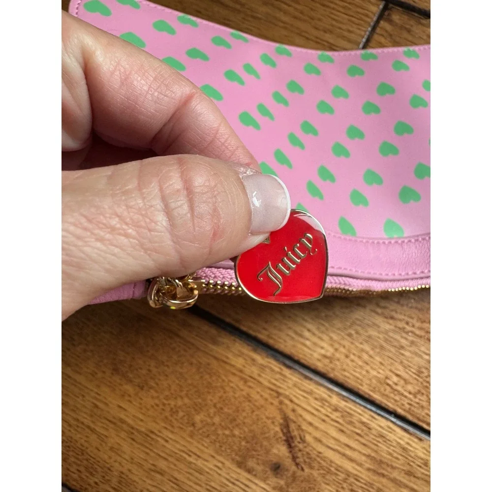 Juicy Couture Y2K Sweet Break Time 2 in 1‎ Tots Bag AND Wristlet Heart Checkered